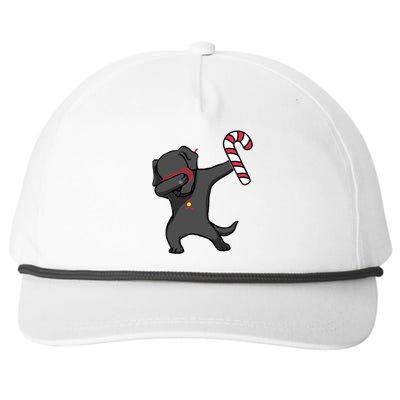 Christmas Dabbing Labrador Puppy Dog Candy Cane Dance Gift Funny Gift Snapback Five-Panel Rope Hat