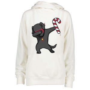 Christmas Dabbing Labrador Puppy Dog Candy Cane Dance Gift Funny Gift Womens Funnel Neck Pullover Hood