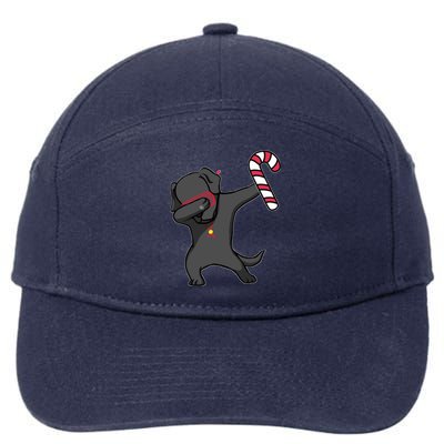 Christmas Dabbing Labrador Puppy Dog Candy Cane Dance Gift Funny Gift 7-Panel Snapback Hat