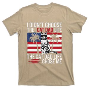 Cat Dad Life Chose Me Funny Cat Lovers Daddy Father Dad T-Shirt