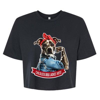 Childless Dog Ladies Vote Gift Bella+Canvas Jersey Crop Tee