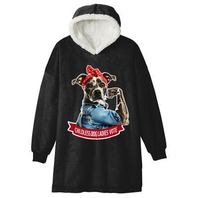 Childless Dog Ladies Vote Gift Hooded Wearable Blanket