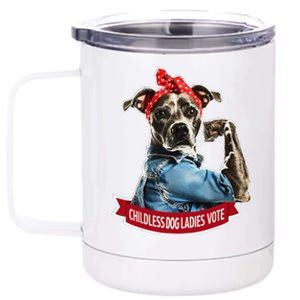 Childless Dog Ladies Vote Gift 12 oz Stainless Steel Tumbler Cup