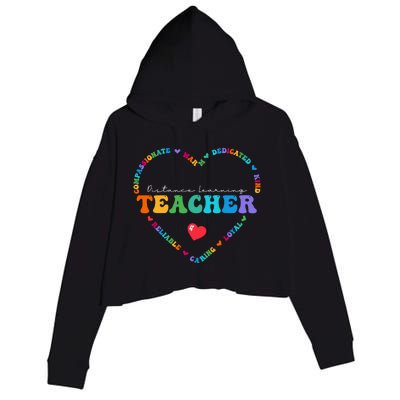 Cute Distance Learning Teacher Appreciati To School Gift Crop Fleece Hoodie