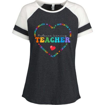 Cute Distance Learning Teacher Appreciati To School Gift Enza Ladies Jersey Colorblock Tee