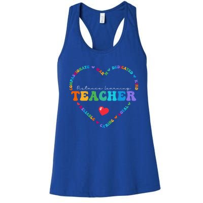 Cute Distance Learning Teacher Appreciati To School Gift Women's Racerback Tank