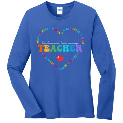 Cute Distance Learning Teacher Appreciati To School Gift Ladies Long Sleeve Shirt