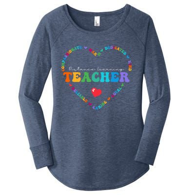 Cute Distance Learning Teacher Appreciati To School Gift Women's Perfect Tri Tunic Long Sleeve Shirt