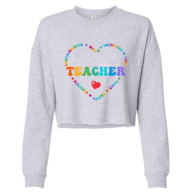 Cute Distance Learning Teacher Appreciati To School Gift Cropped Pullover Crew