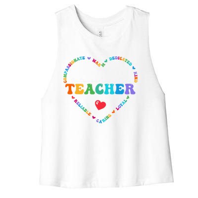 Cute Distance Learning Teacher Appreciati To School Gift Women's Racerback Cropped Tank