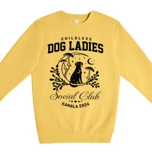 Childless Dog Lady Social Club President Kamala Harris 2024 Premium Crewneck Sweatshirt