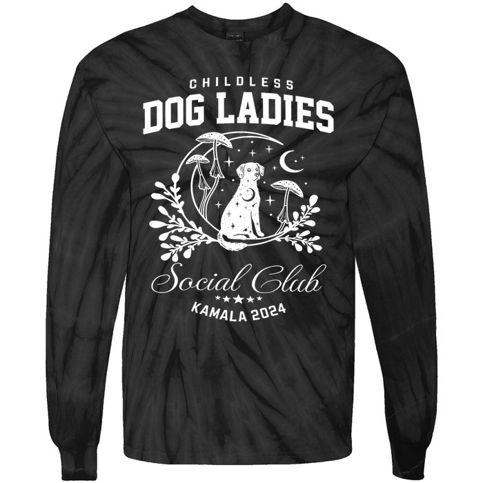 Childless Dog Lady Social Club President Kamala Harris 2024 Tie-Dye Long Sleeve Shirt