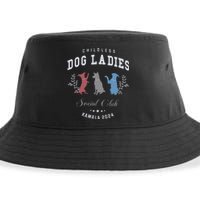 Childless Dog Lady Social Club President Kamala Harris 2024 Gift Sustainable Bucket Hat