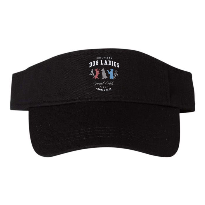 Childless Dog Lady Social Club President Kamala Harris 2024 Gift Valucap Bio-Washed Visor