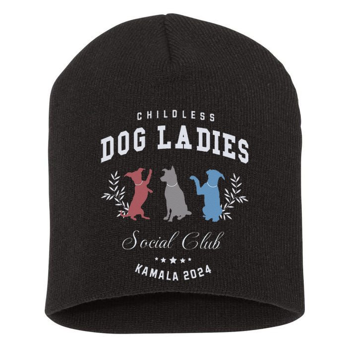 Childless Dog Lady Social Club President Kamala Harris 2024 Gift Short Acrylic Beanie