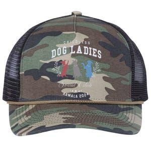 Childless Dog Lady Social Club President Kamala Harris 2024 Gift Retro Rope Trucker Hat Cap