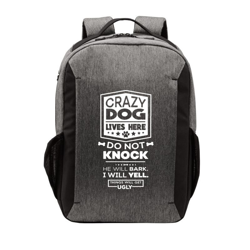 Crazy Dog Lives Here Do Not Knock Funny Vector Backpack