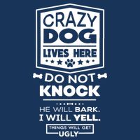 Crazy Dog Lives Here Do Not Knock Funny 16 in Basic Backpack