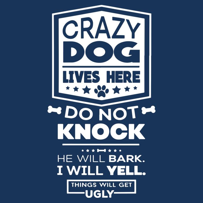Crazy Dog Lives Here Do Not Knock Funny 16 in Basic Backpack