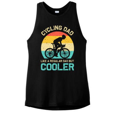 Cycling Dad Like A Regular Dad But Cooler Funny Cyclist Gift Ladies PosiCharge Tri-Blend Wicking Tank