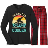 Cycling Dad Like A Regular Dad But Cooler Funny Cyclist Gift Women's Long Sleeve Flannel Pajama Set 