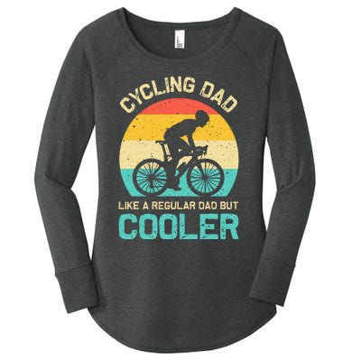 Cycling Dad Like A Regular Dad But Cooler Funny Cyclist Gift Women's Perfect Tri Tunic Long Sleeve Shirt