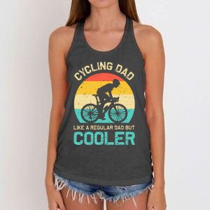 Cycling Dad Like A Regular Dad But Cooler Funny Cyclist Gift Women's Knotted Racerback Tank