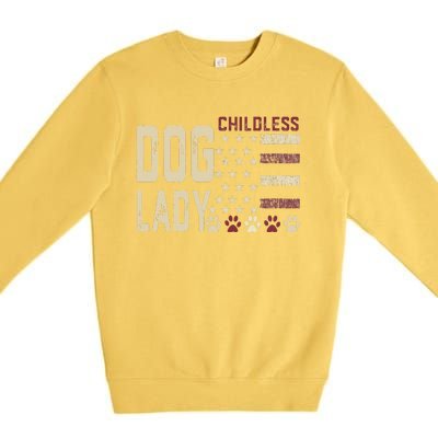 Childless Dog Lady Vote 2024 Us Flag Democratic President Gift Premium Crewneck Sweatshirt