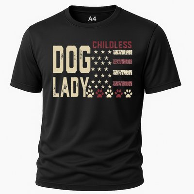 Childless Dog Lady Vote 2024 Us Flag Democratic President Gift Cooling Performance Crew T-Shirt