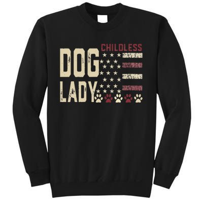 Childless Dog Lady Vote 2024 Us Flag Democratic President Gift Sweatshirt