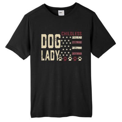 Childless Dog Lady Vote 2024 Us Flag Democratic President Gift Tall Fusion ChromaSoft Performance T-Shirt