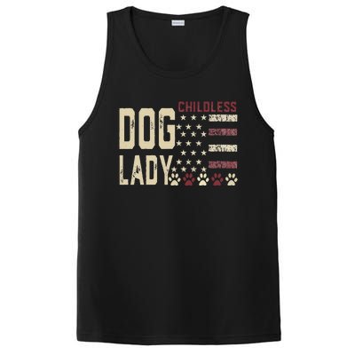 Childless Dog Lady Vote 2024 Us Flag Democratic President Gift PosiCharge Competitor Tank