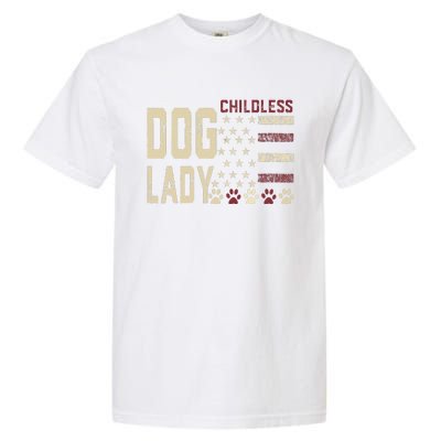 Childless Dog Lady Vote 2024 Us Flag Democratic President Gift Garment-Dyed Heavyweight T-Shirt