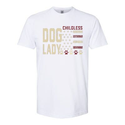 Childless Dog Lady Vote 2024 Us Flag Democratic President Gift Softstyle CVC T-Shirt