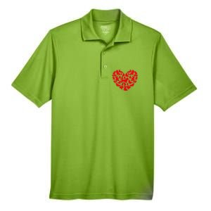 Corgi Dog Lover Funny Love Heart Corgi Valentine's Day Funny Gift Men's Origin Performance Pique Polo