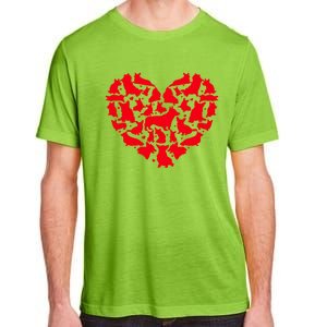 Corgi Dog Lover Funny Love Heart Corgi Valentine's Day Funny Gift Adult ChromaSoft Performance T-Shirt