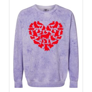 Corgi Dog Lover Funny Love Heart Corgi Valentine's Day Funny Gift Colorblast Crewneck Sweatshirt