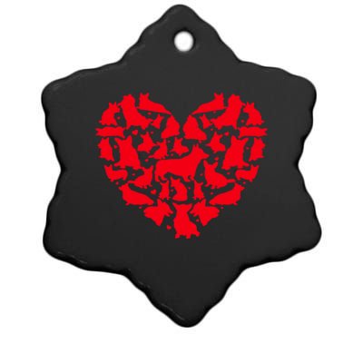 Corgi Dog Lover Funny Love Heart Corgi Valentine's Day Funny Gift Ceramic Star Ornament