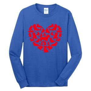 Corgi Dog Lover Funny Love Heart Corgi Valentine's Day Funny Gift Tall Long Sleeve T-Shirt