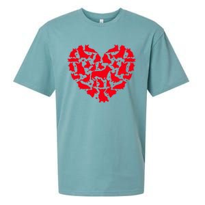 Corgi Dog Lover Funny Love Heart Corgi Valentine's Day Funny Gift Sueded Cloud Jersey T-Shirt