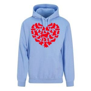 Corgi Dog Lover Funny Love Heart Corgi Valentine's Day Funny Gift Unisex Surf Hoodie