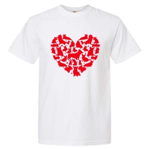 Corgi Dog Lover Funny Love Heart Corgi Valentine's Day Funny Gift Garment-Dyed Heavyweight T-Shirt