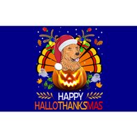 Cute Dog Lover Xmas Lights Turkey Santa Hat Hallothanksmas Gift Bumper Sticker