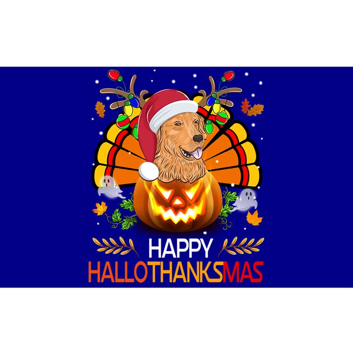 Cute Dog Lover Xmas Lights Turkey Santa Hat Hallothanksmas Gift Bumper Sticker