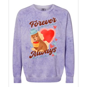 Cute Dog Lovers Forever Always Gift Colorblast Crewneck Sweatshirt