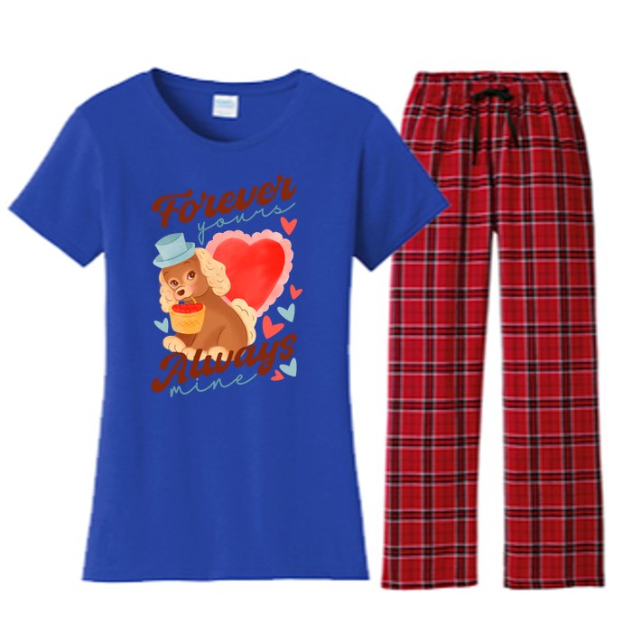 Cute Dog Lovers Forever Always Gift Women's Flannel Pajama Set