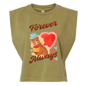 Cute Dog Lovers Forever Always Gift Garment-Dyed Women's Muscle Tee