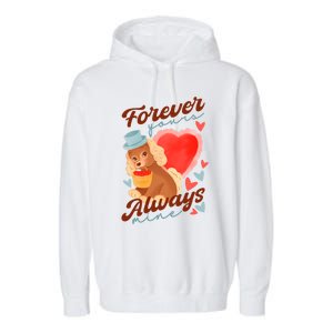 Cute Dog Lovers Forever Always Gift Garment-Dyed Fleece Hoodie