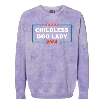 Childless Dog Lady Is Voting Kamala Election Usa 2024 Colorblast Crewneck Sweatshirt