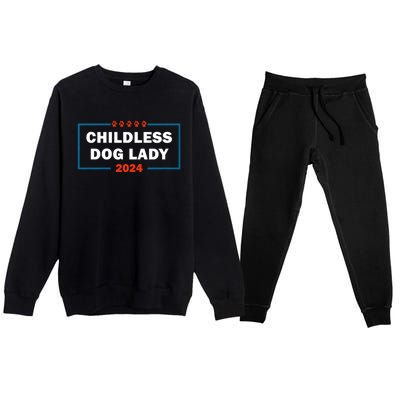 Childless Dog Lady Is Voting Kamala Election Usa 2024 Premium Crewneck Sweatsuit Set